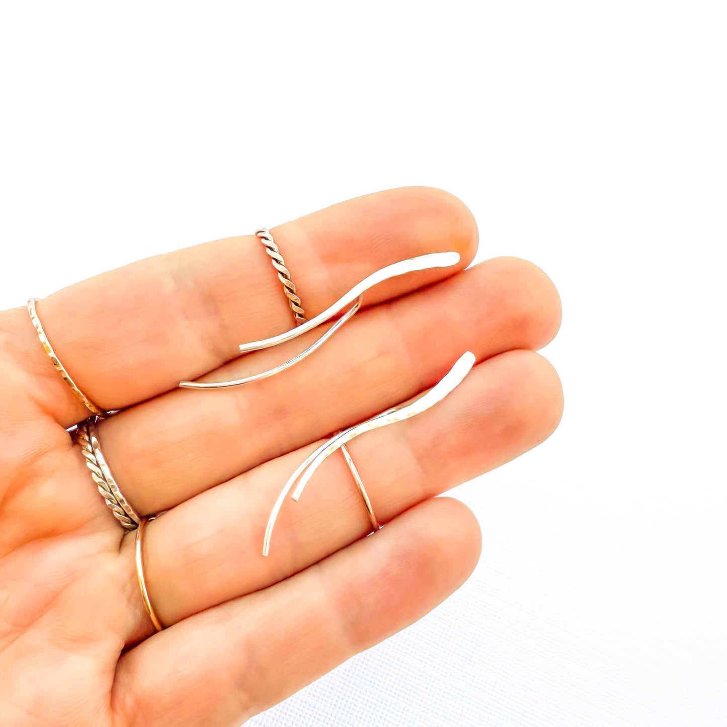 Wave Ear Climber, Sterling Silver