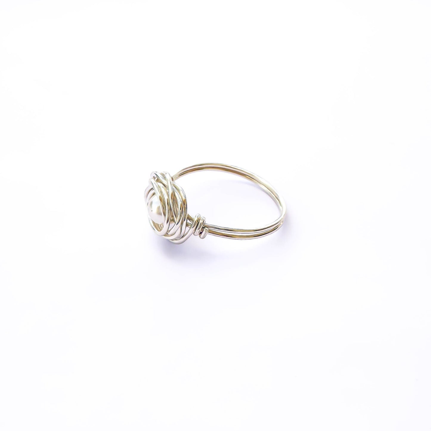 Nested Pearl Ring, 925 Sterling Silver