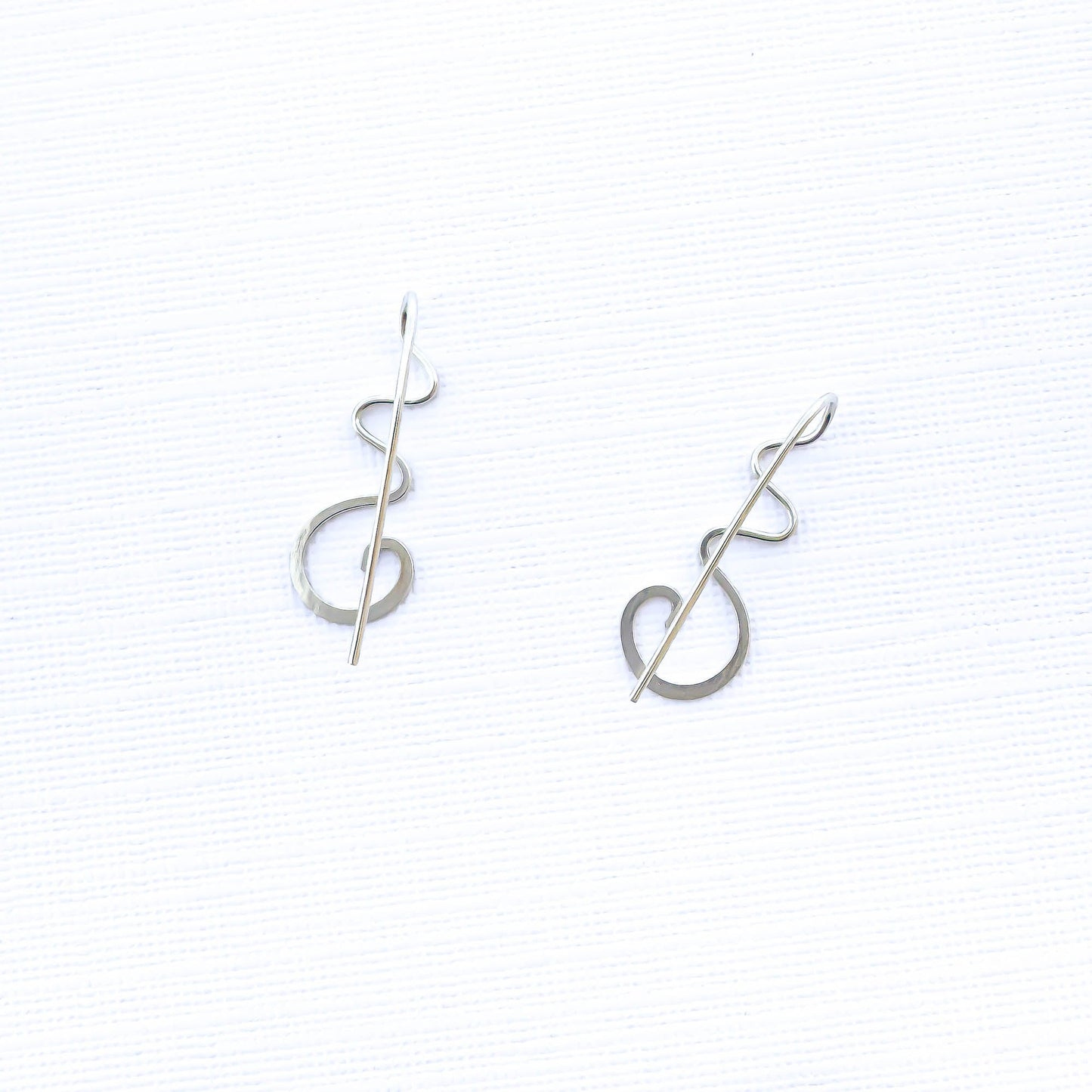 Squiggle Slip Through Earrings, Sterling Silver