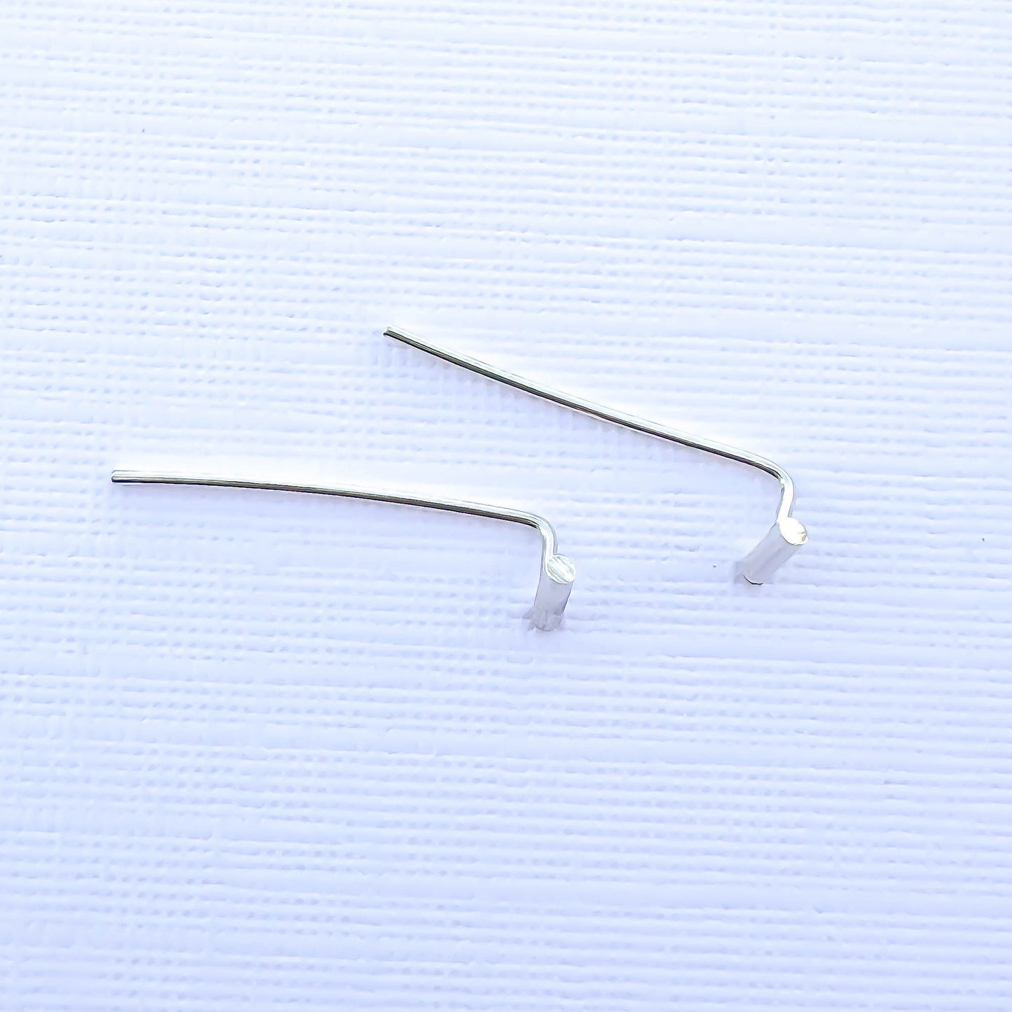 Round Bar Threader Earrings, Sterling Silver
