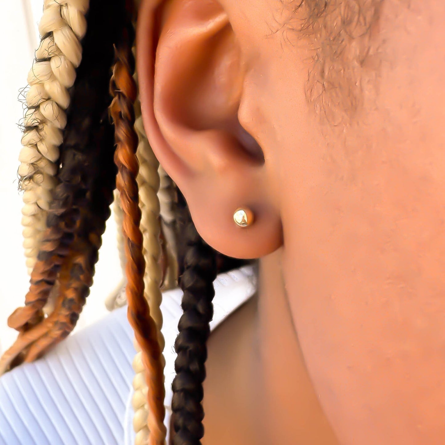 Small 4mm Ball Stud Earrings, Sterling Silver