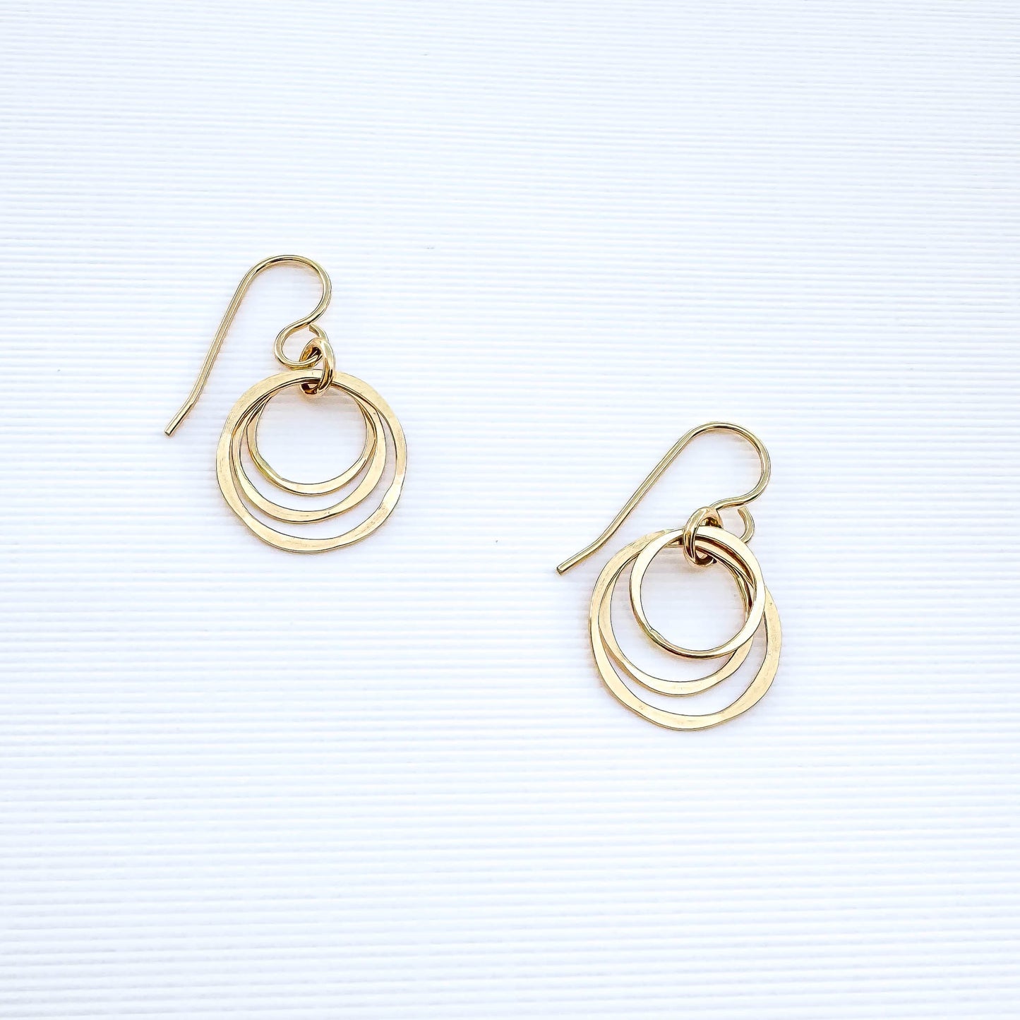 Nested Circle Dangle Earrings, 14K Gold Filled