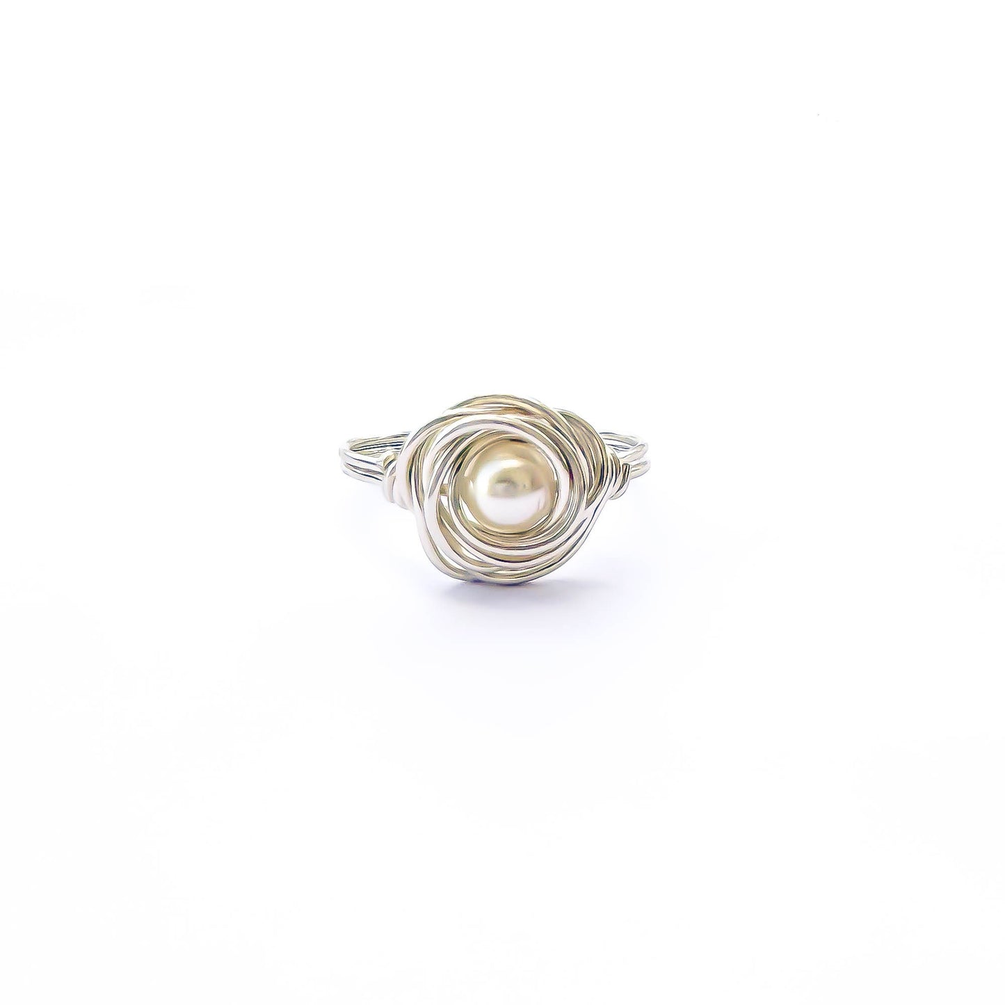Nested Pearl Ring, 925 Sterling Silver
