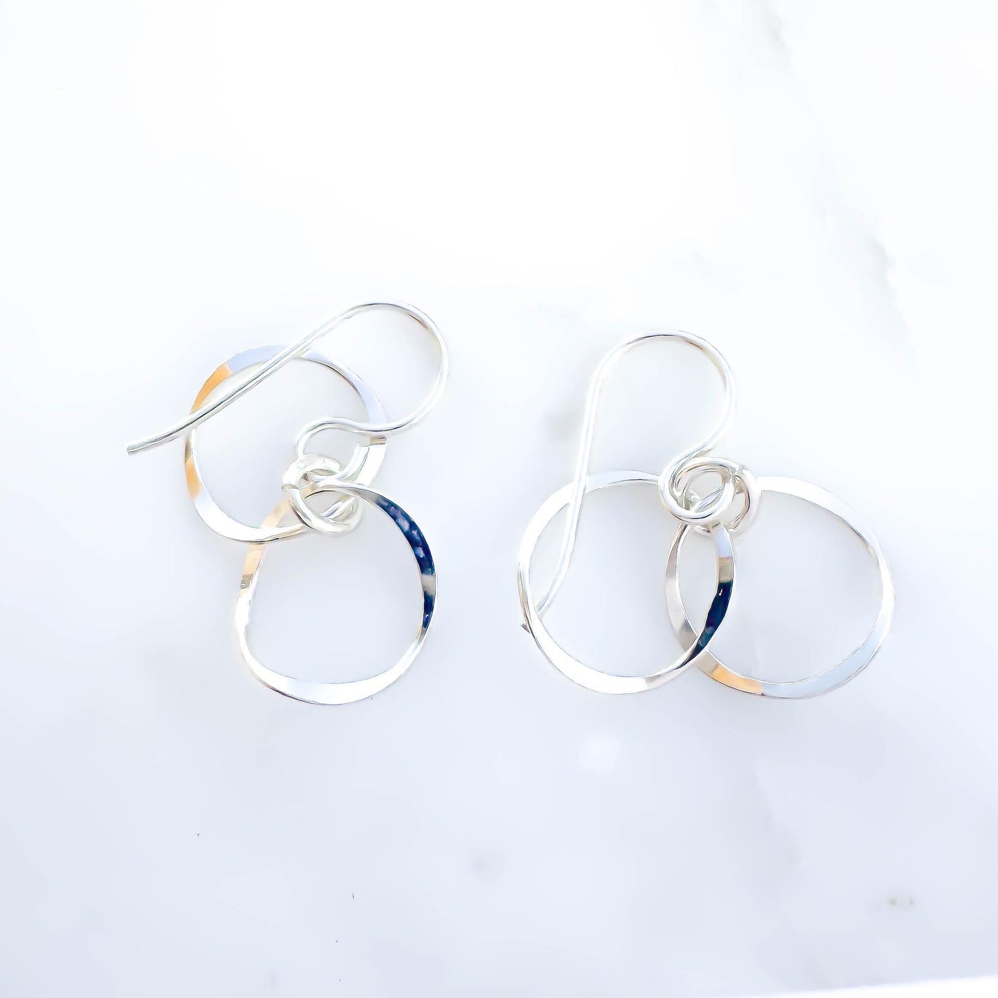 Mini Swerve Nested Earrings, Sterling Silver