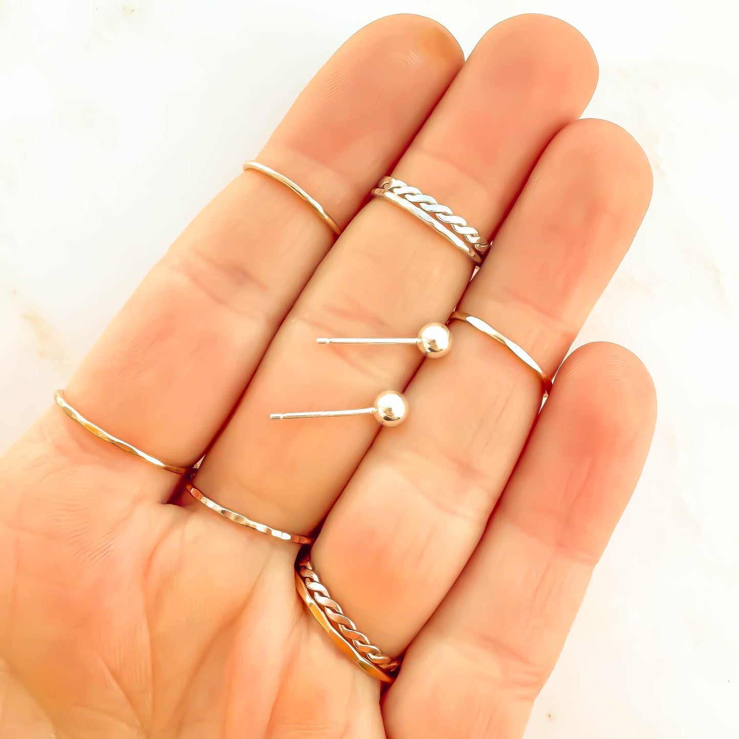 Small 4mm Ball Stud Earrings, Sterling Silver
