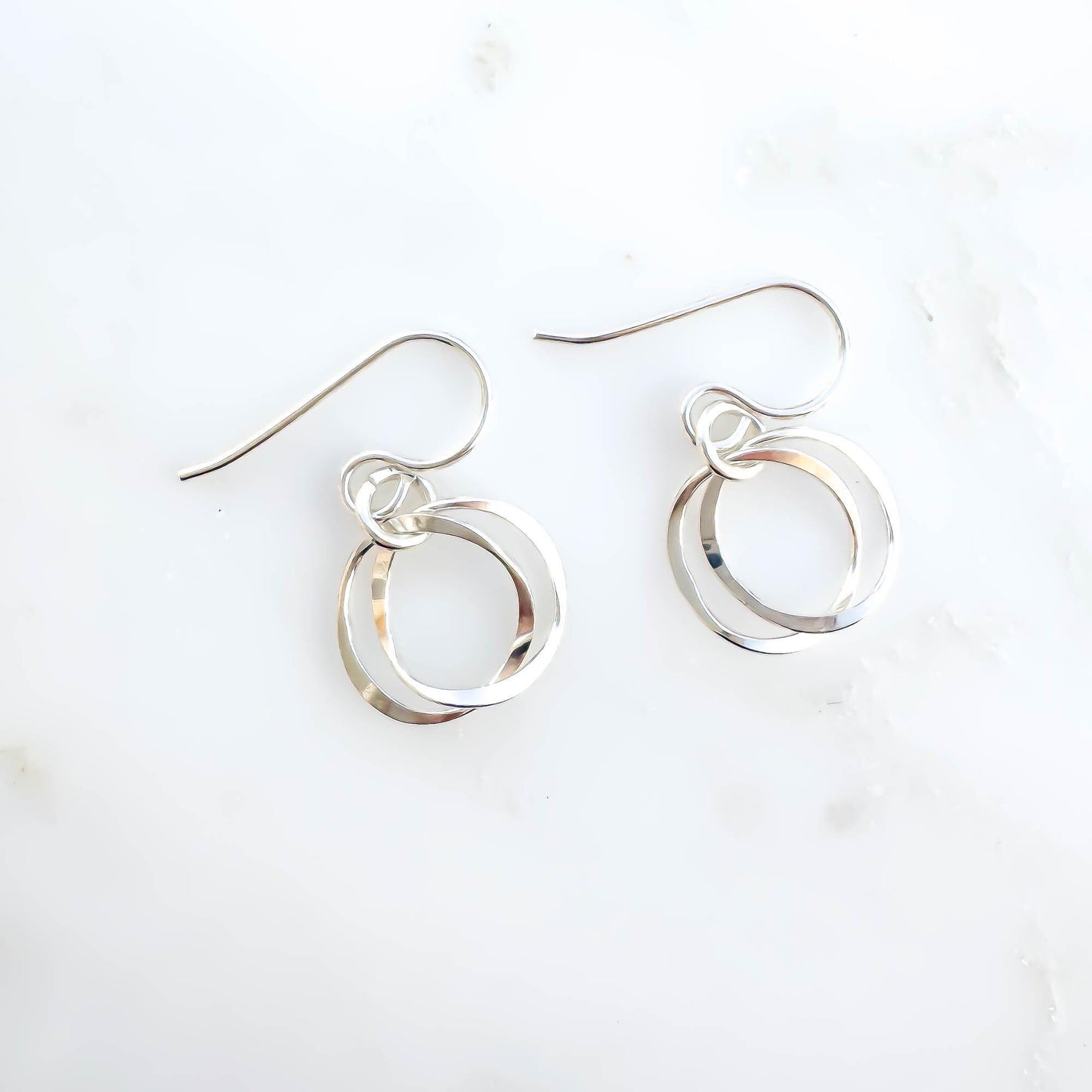 Mini Swerve Nested Earrings, Sterling Silver