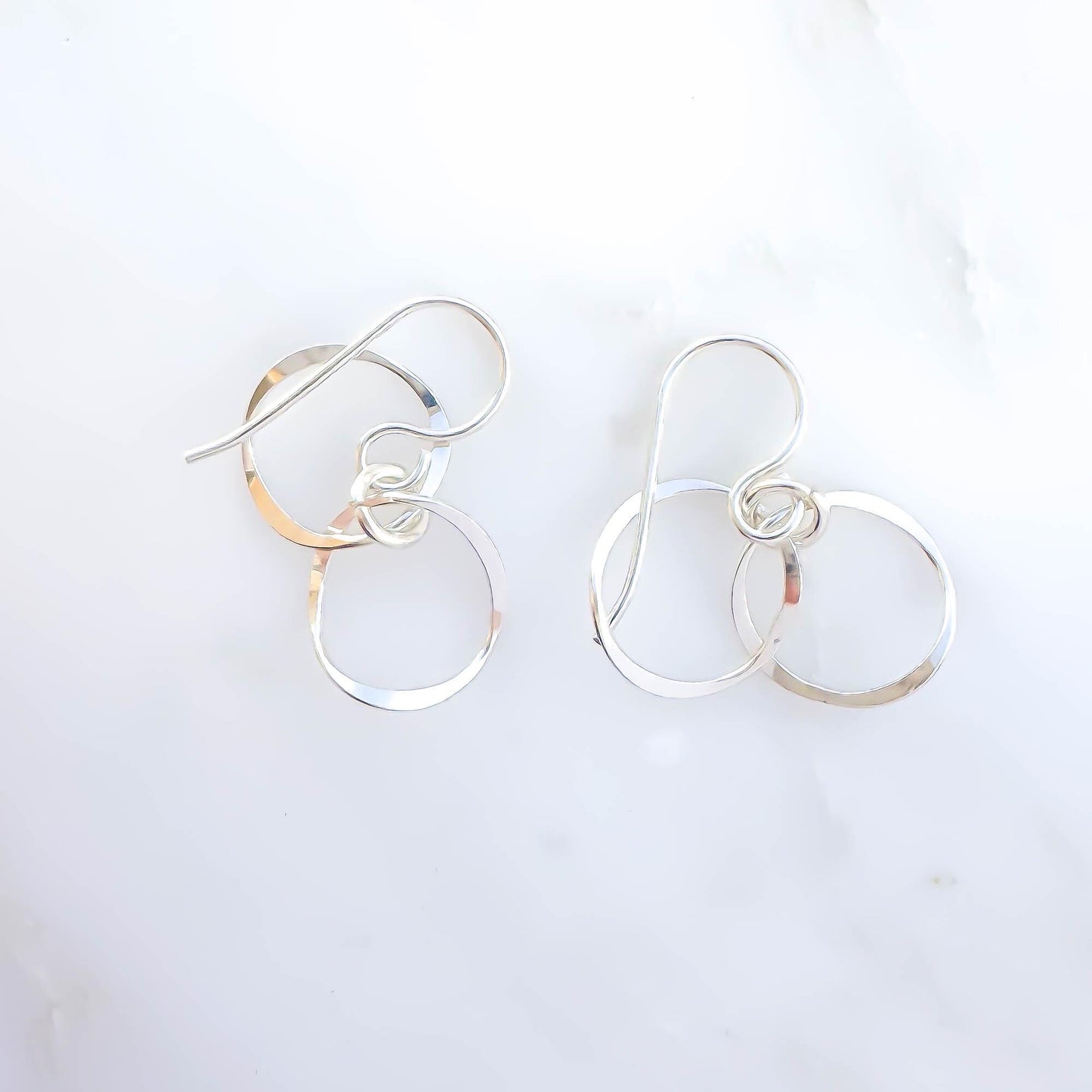 Mini Swerve Nested Earrings, Sterling Silver