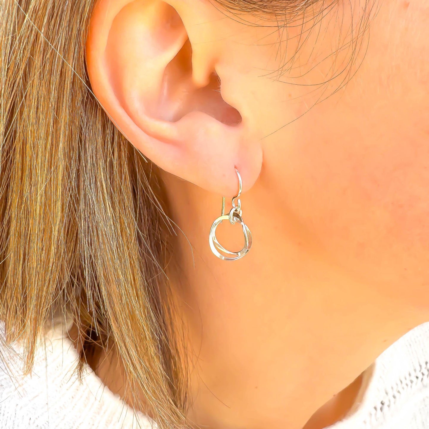 Mini Swerve Nested Earrings, Sterling Silver