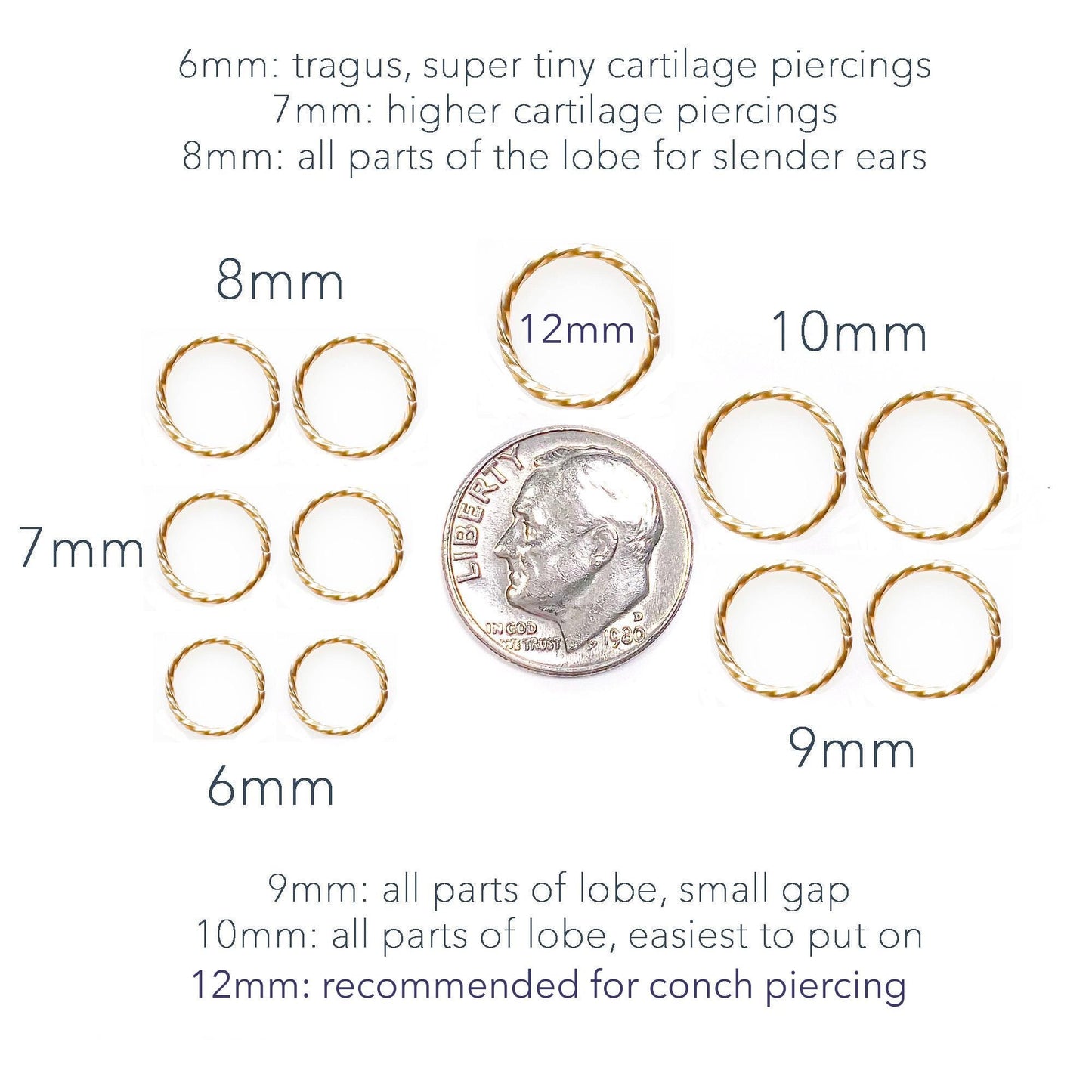 Twist Sparkle Continuous Hoop, 14K Gold Filled