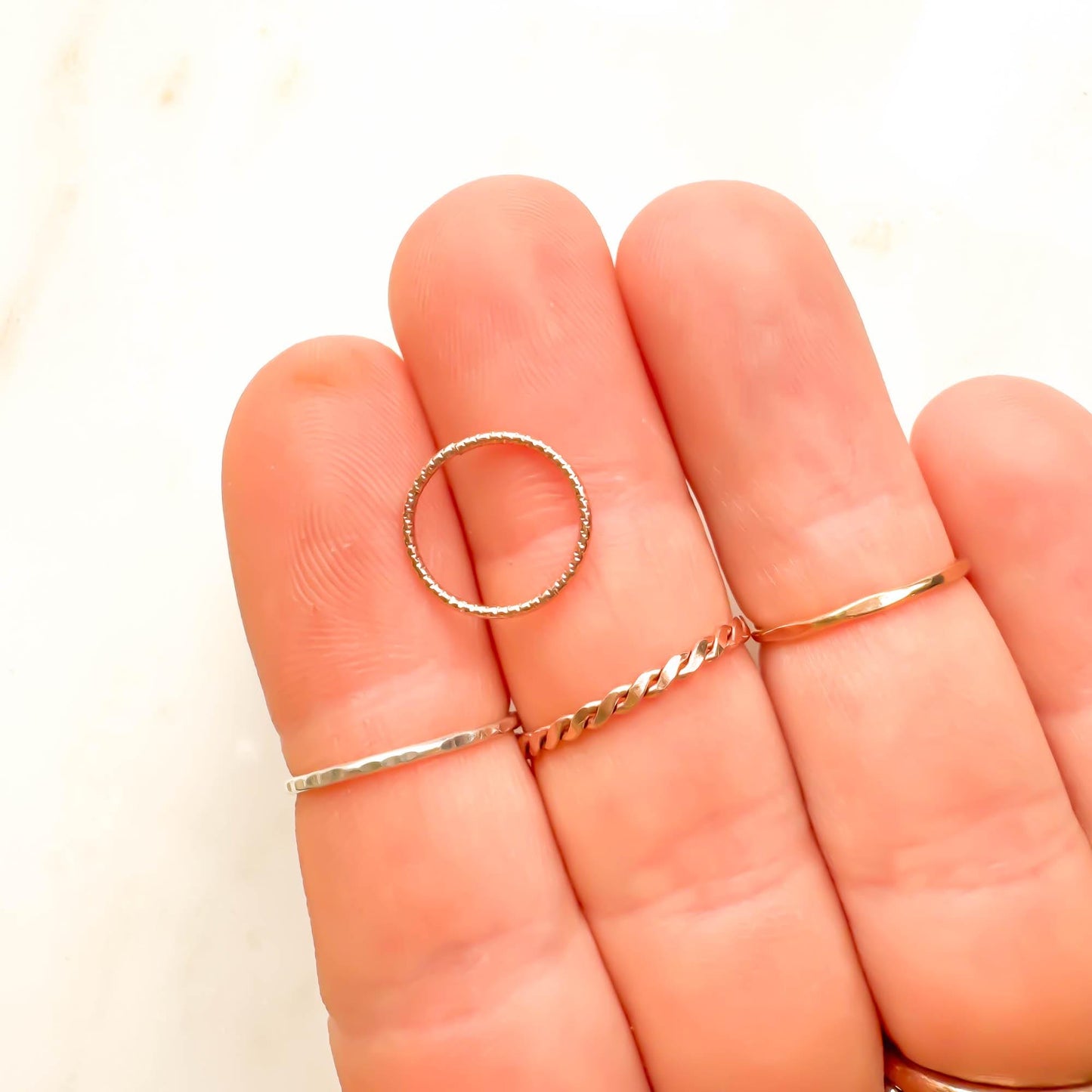 Sparkle Continuous Hoop, 14K Rose Gold Filled