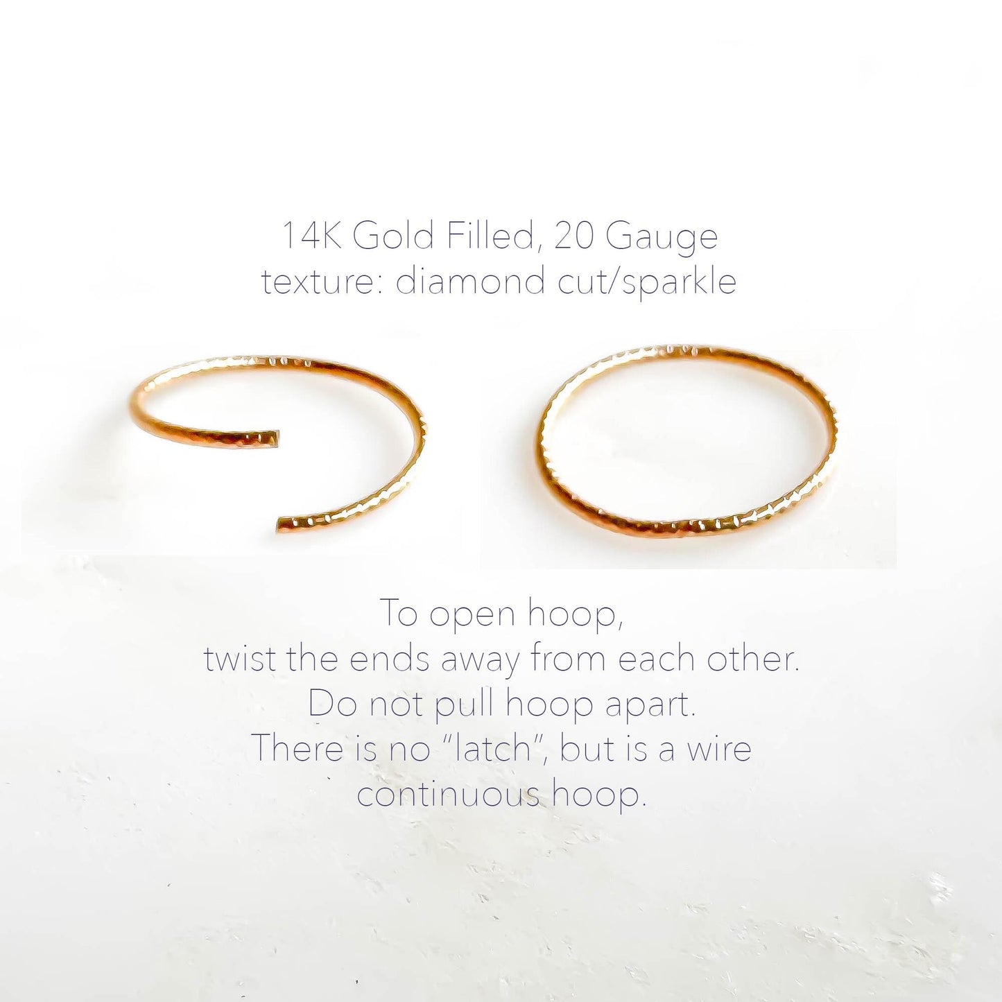 Sparkle Continuous Hoop, 14K Gold Filled