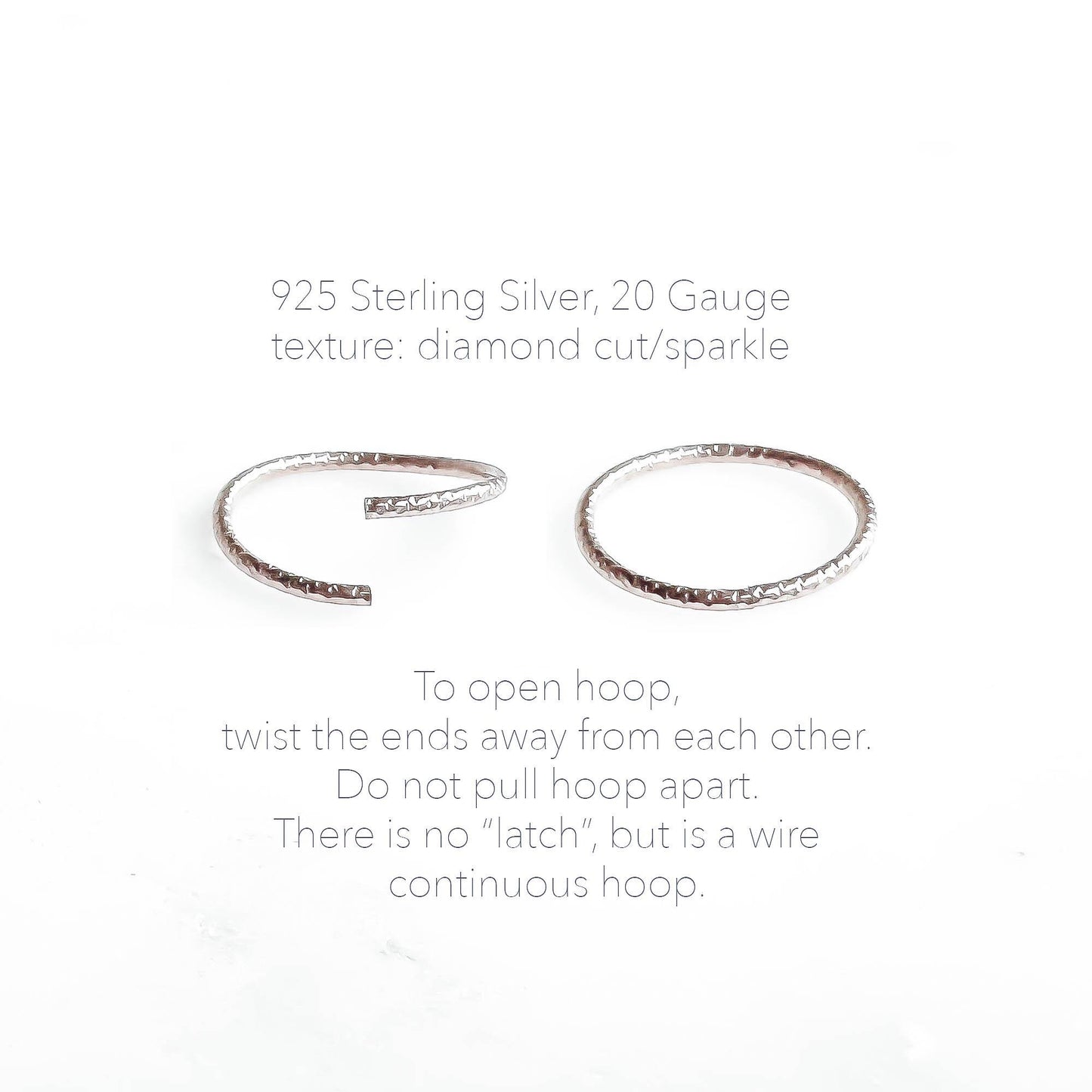 Sparkle Continuous Hoop, Sterling Silver