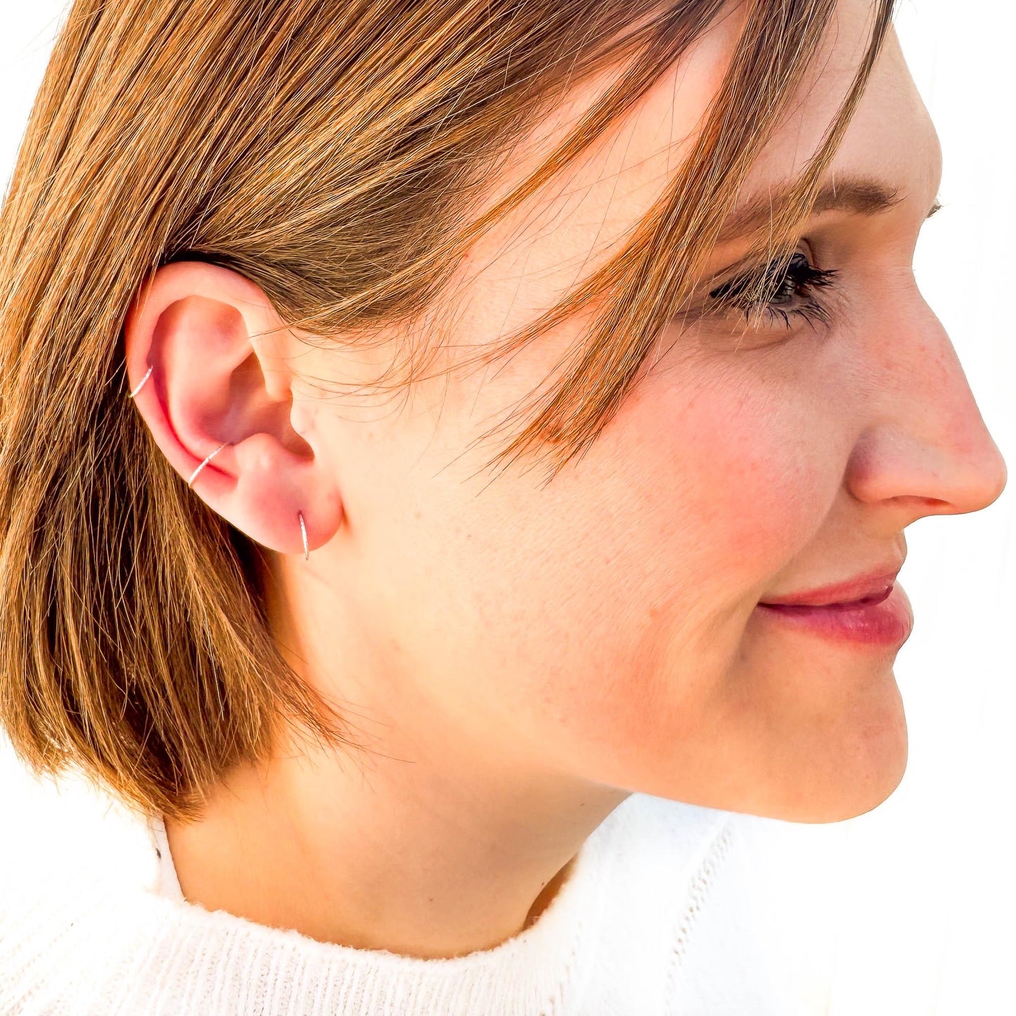 Sparkle Continuous Hoop, Sterling Silver