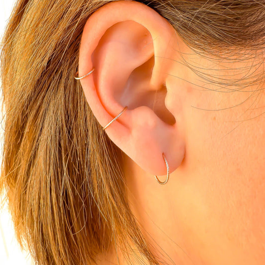 Sparkle Continuous Hoop, 14K Rose Gold Filled
