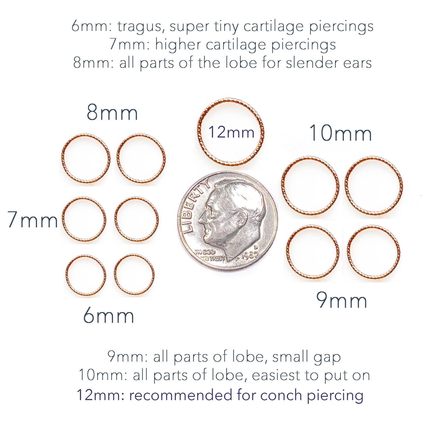 Sparkle Continuous Hoop, 14K Rose Gold Filled