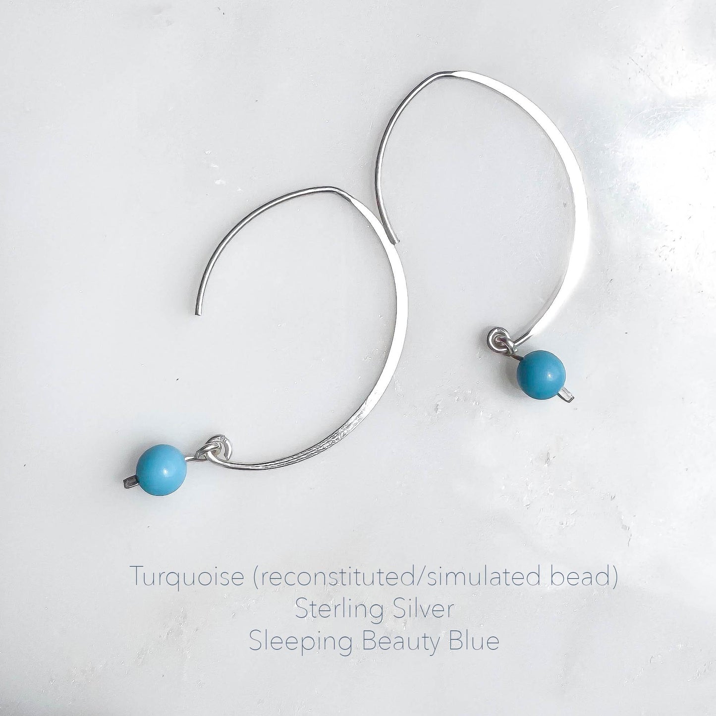 Onyx Swoop Threader Earrings, Sterling Silver