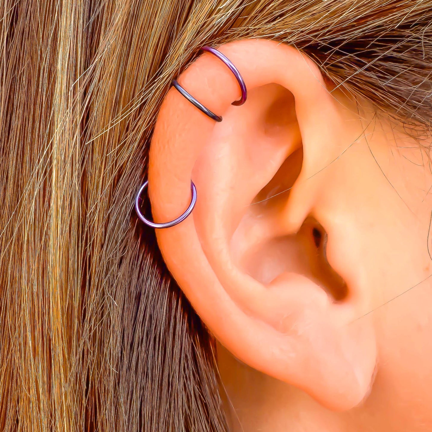 Purple & Midnight Mini Ear Cuffs