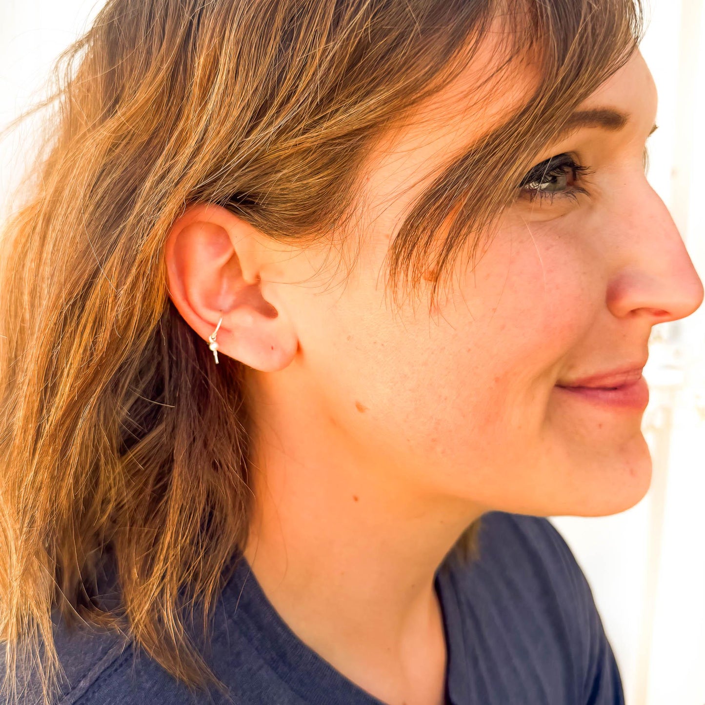 You're Mine: Pearl Drop Ear Cuff, Sterling Silver