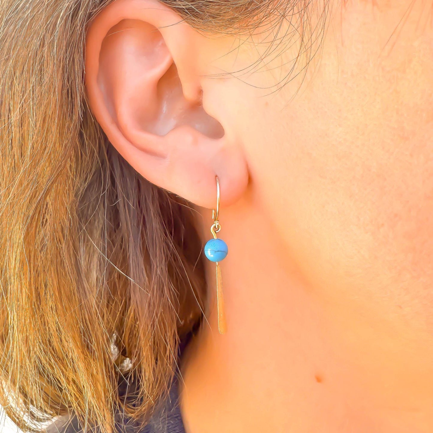Dear: Royal Blue Drop Earrings, 14K Gold Filled