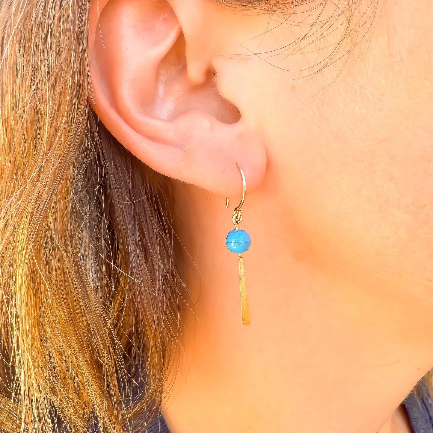 Dear: Royal Blue Drop Earrings, 14K Gold Filled