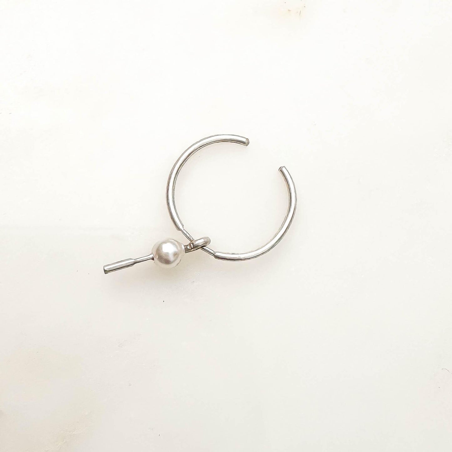 You're Mine: Pearl Drop Ear Cuff, Sterling Silver