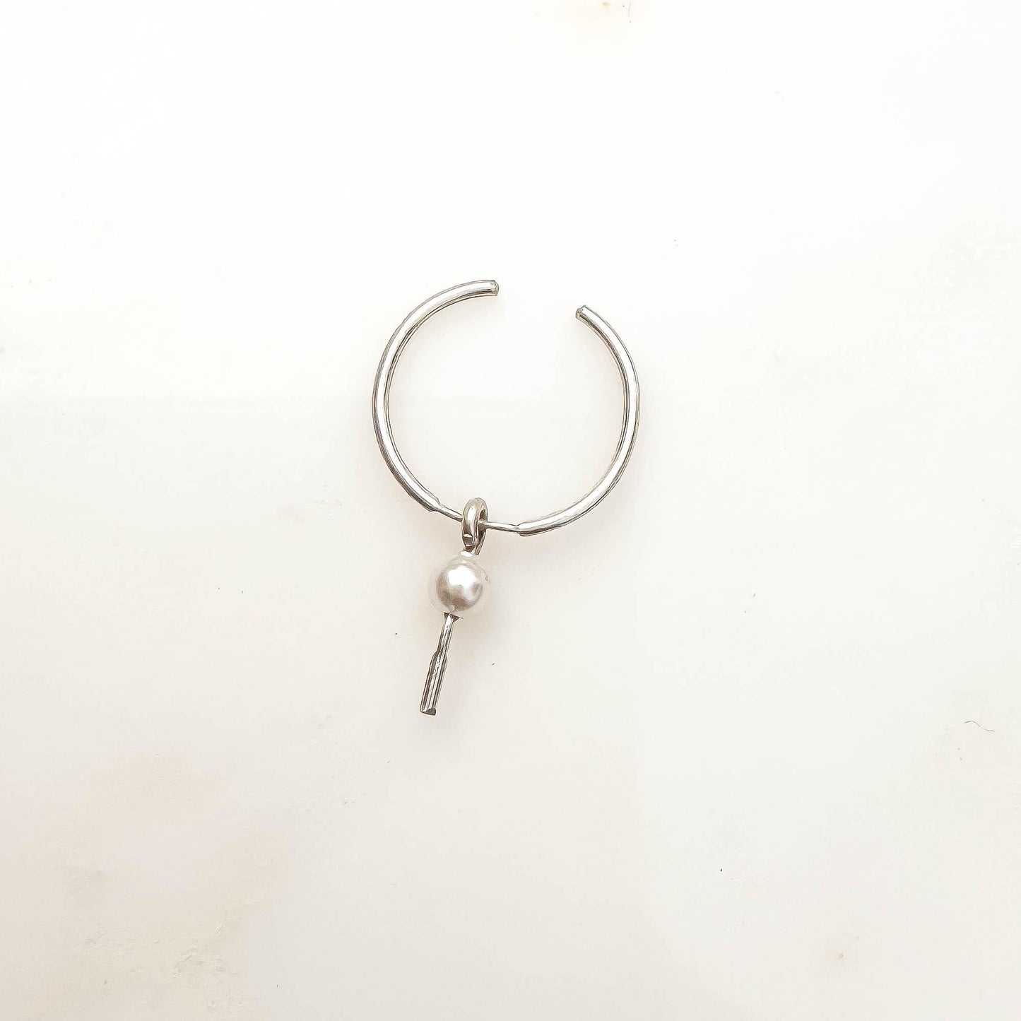 You're Mine: Pearl Drop Ear Cuff, Sterling Silver