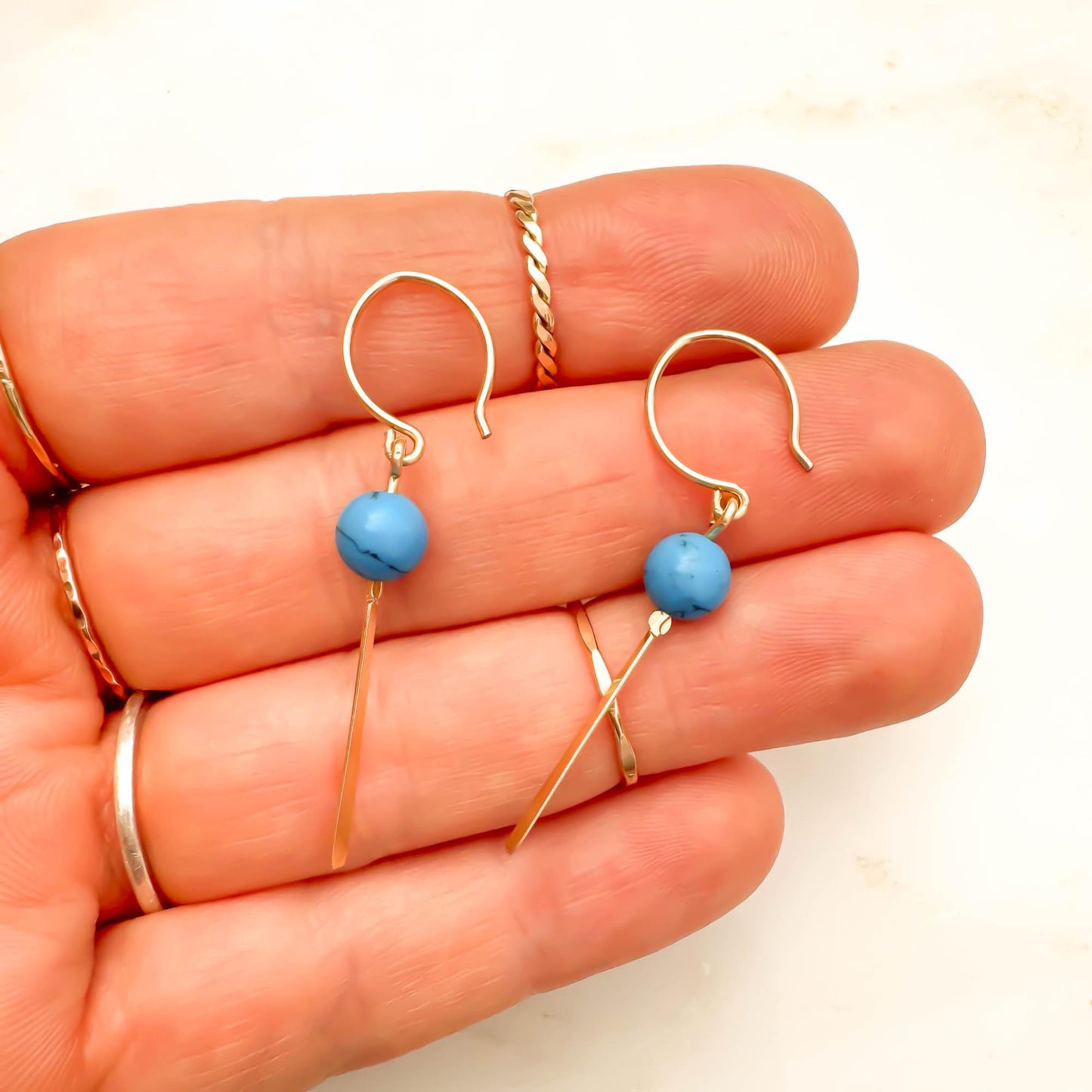 Dear: Royal Blue Drop Earrings, 14K Gold Filled