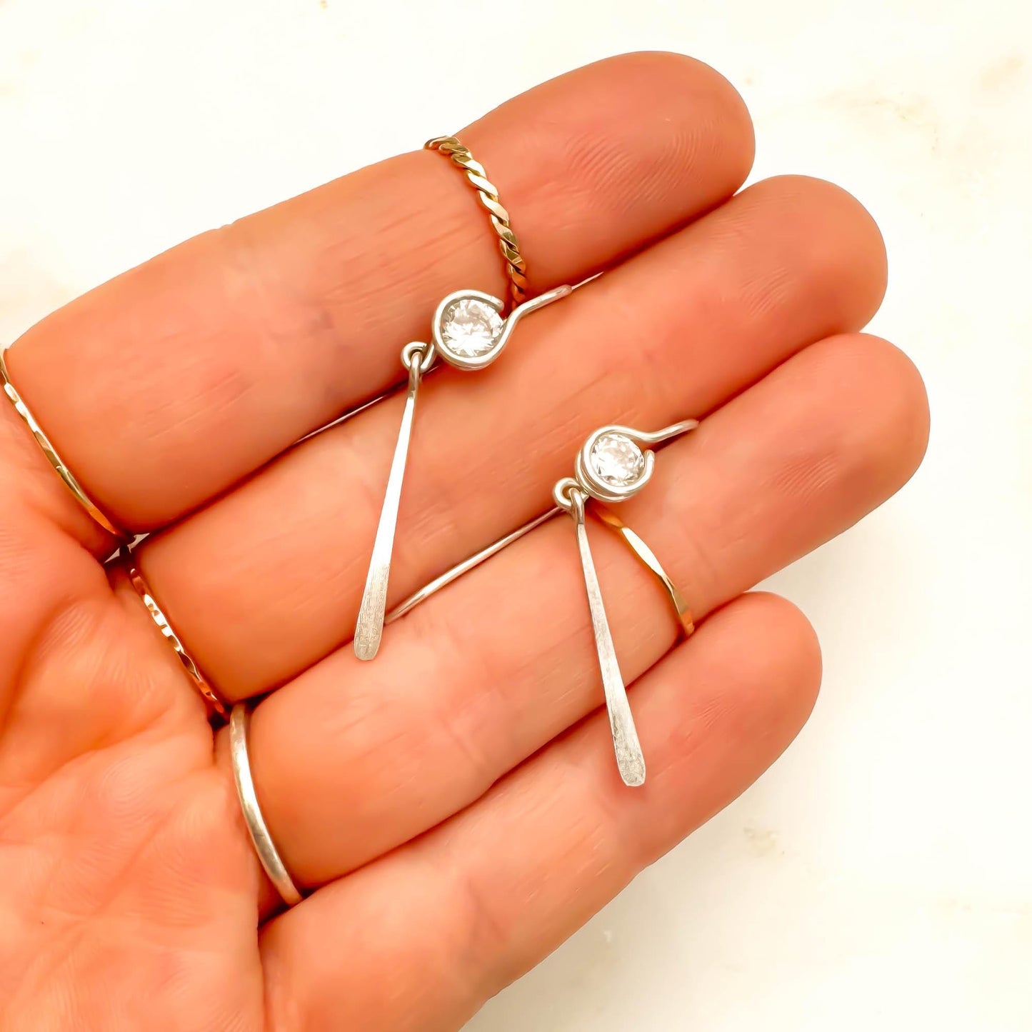 4 Good: CZ Drop Earrings, Sterling Silver
