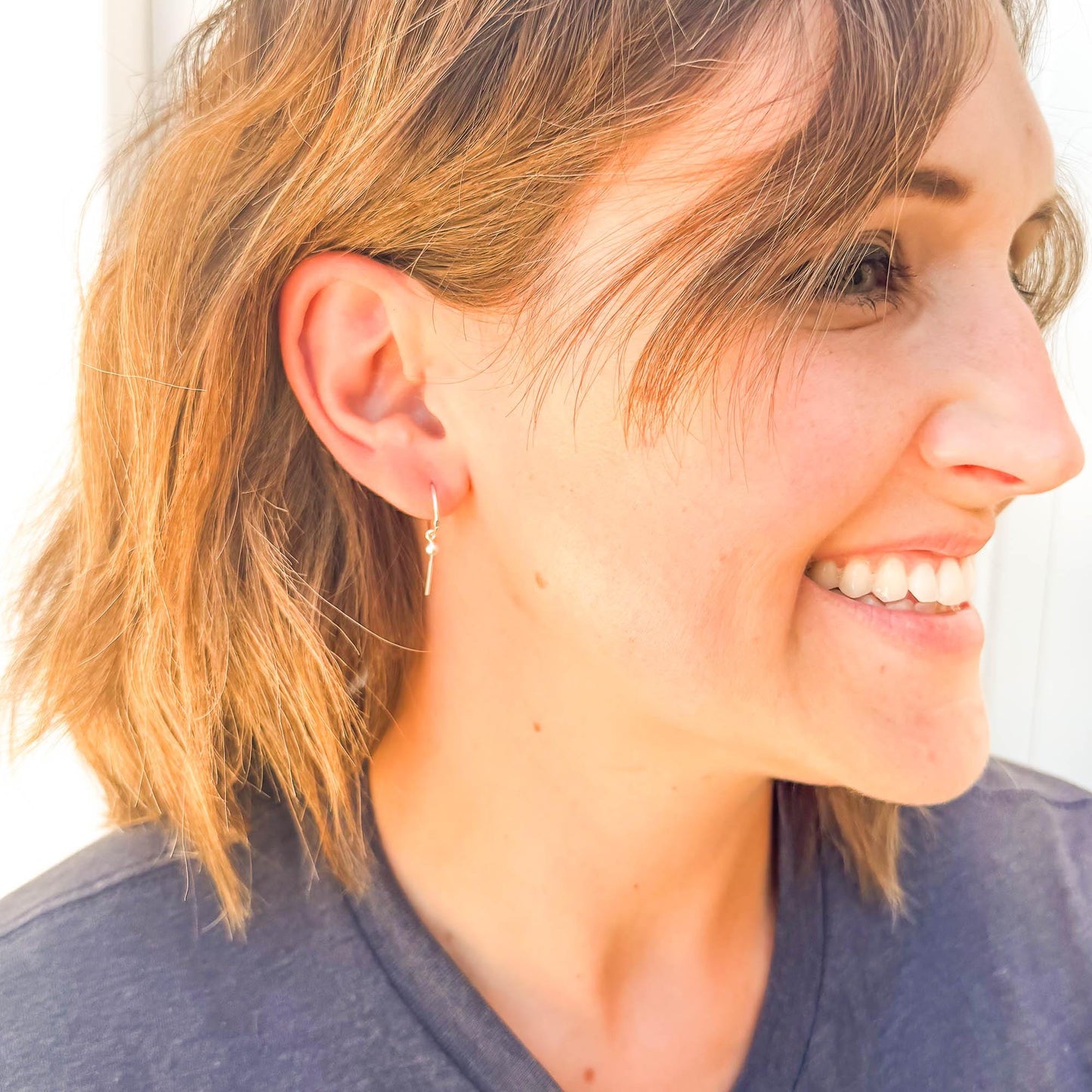 That Girl: Pearl Drop Mini Hoops, Sterling Silver