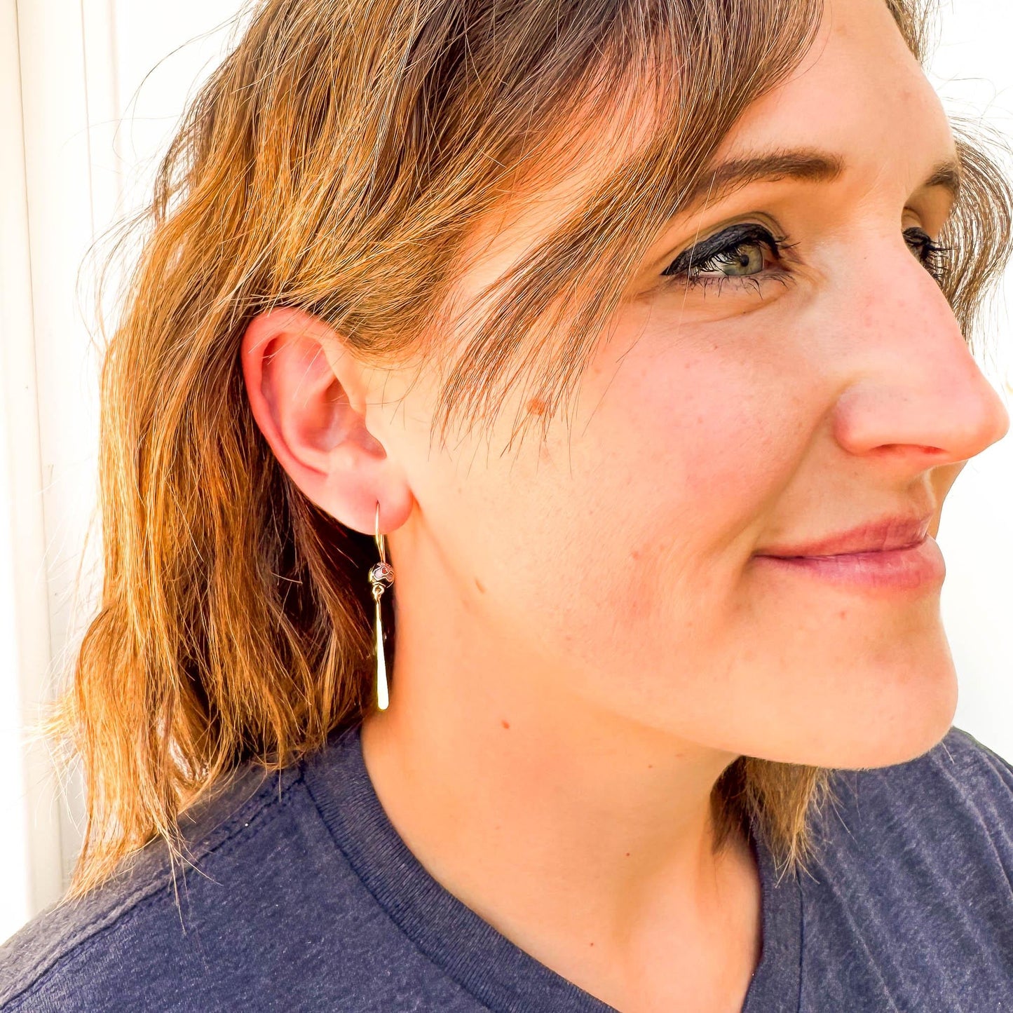 Sentimental: Flower Bead Drop Earrings, 14K Gold Filled