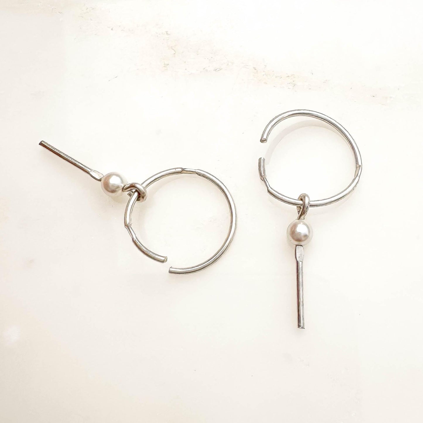 That Girl: Pearl Drop Mini Hoops, Sterling Silver