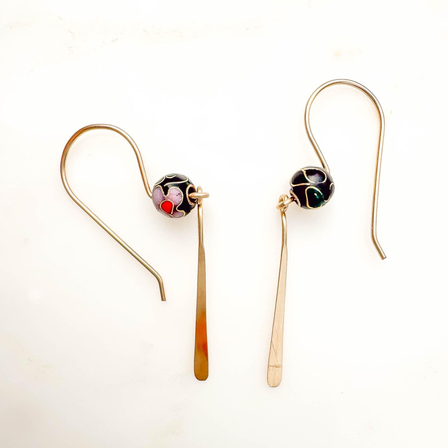 Sentimental: Flower Bead Drop Earrings, 14K Gold Filled