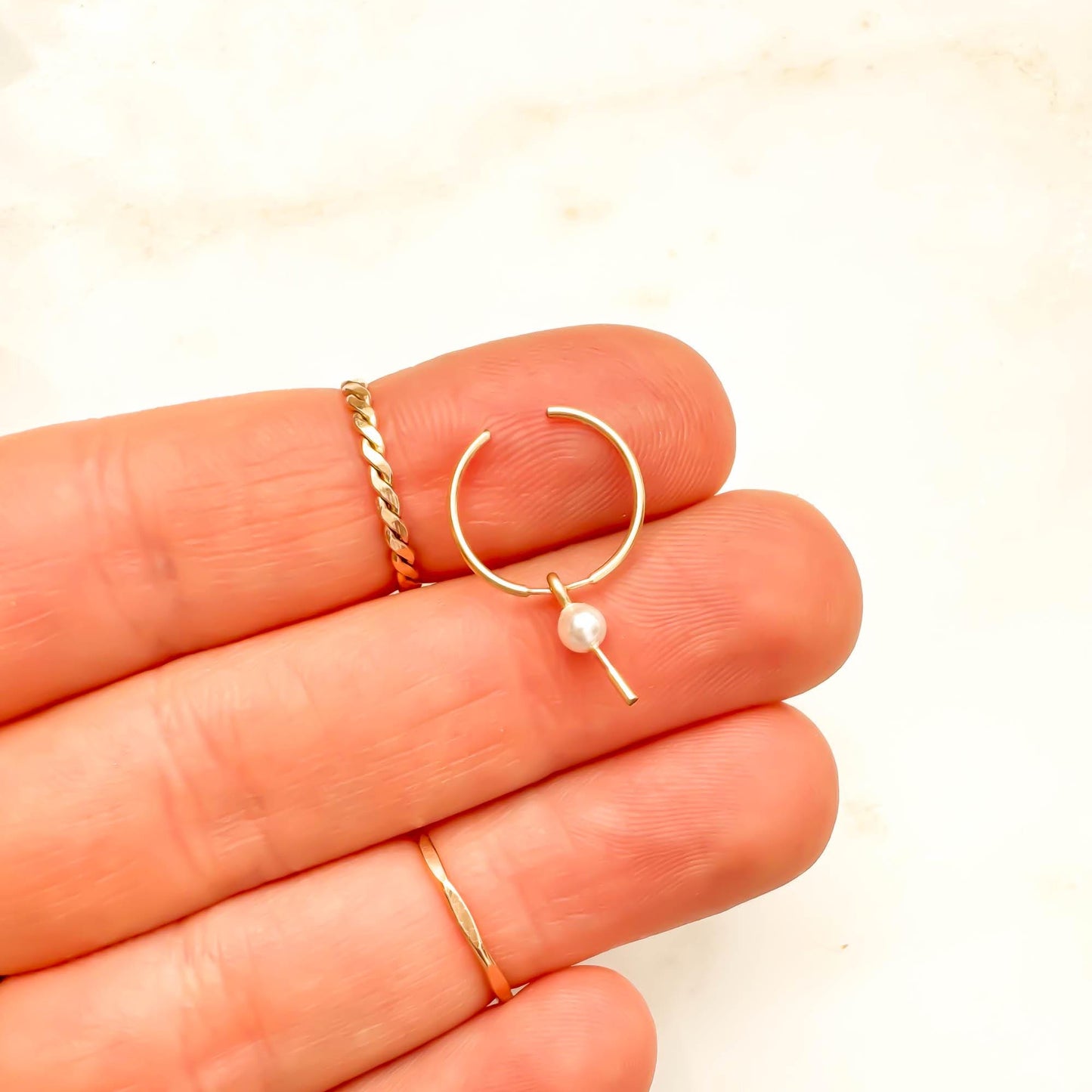 You're Mine: Pearl Drop Ear Cuff, 14K Gold Filled