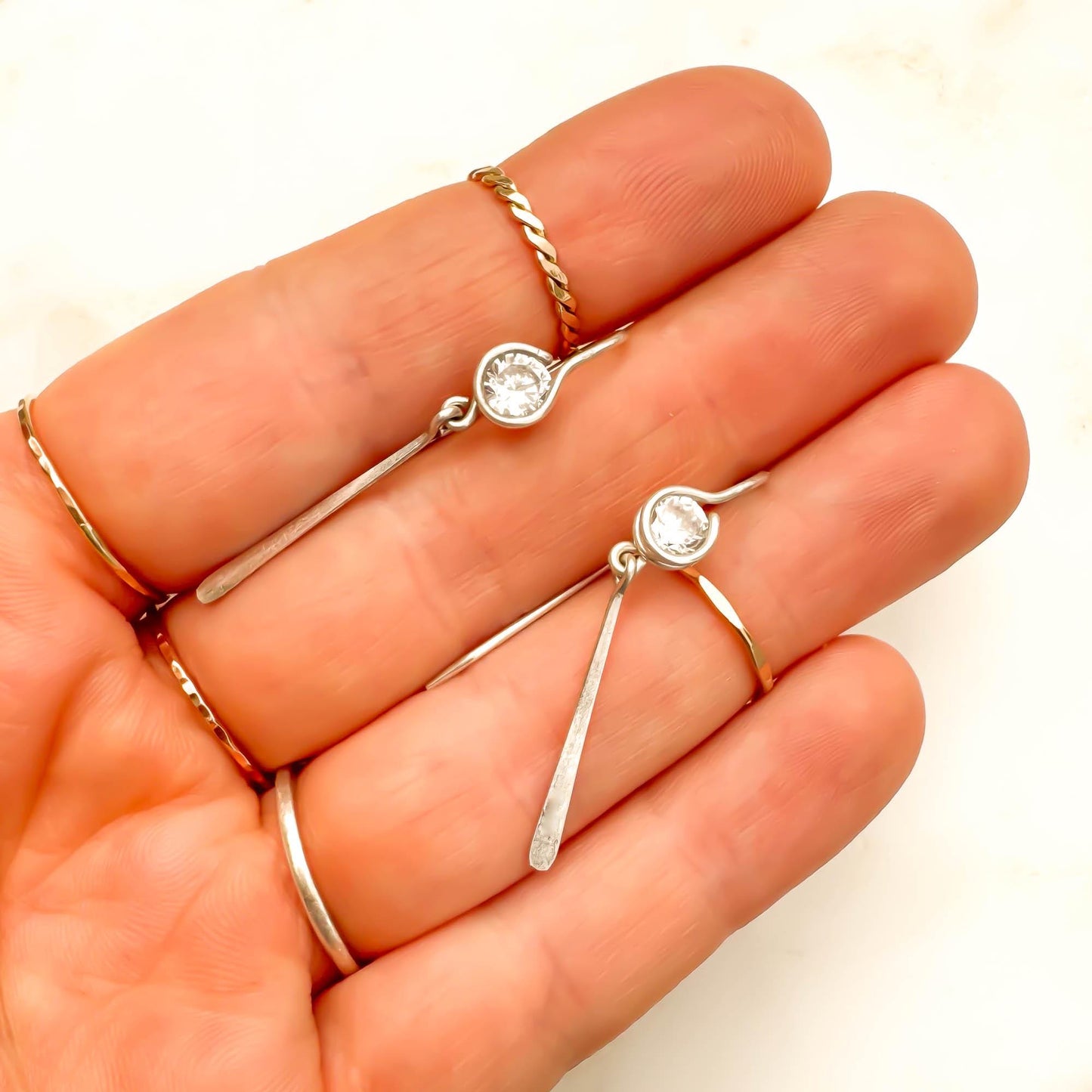 4 Good: CZ Drop Earrings, Sterling Silver