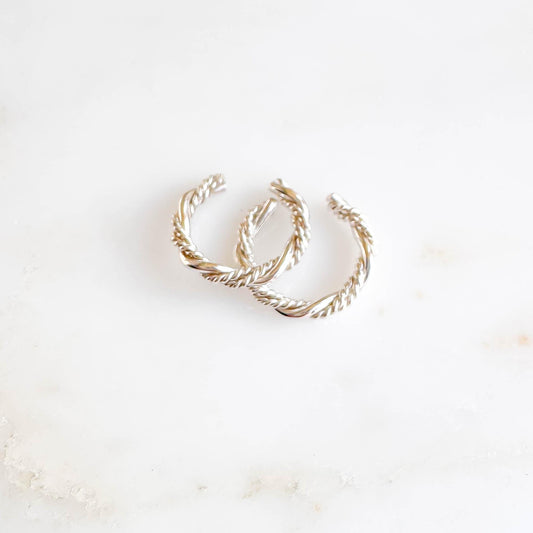 Conch Braided Twist Ear Cuff, Sterling Silver