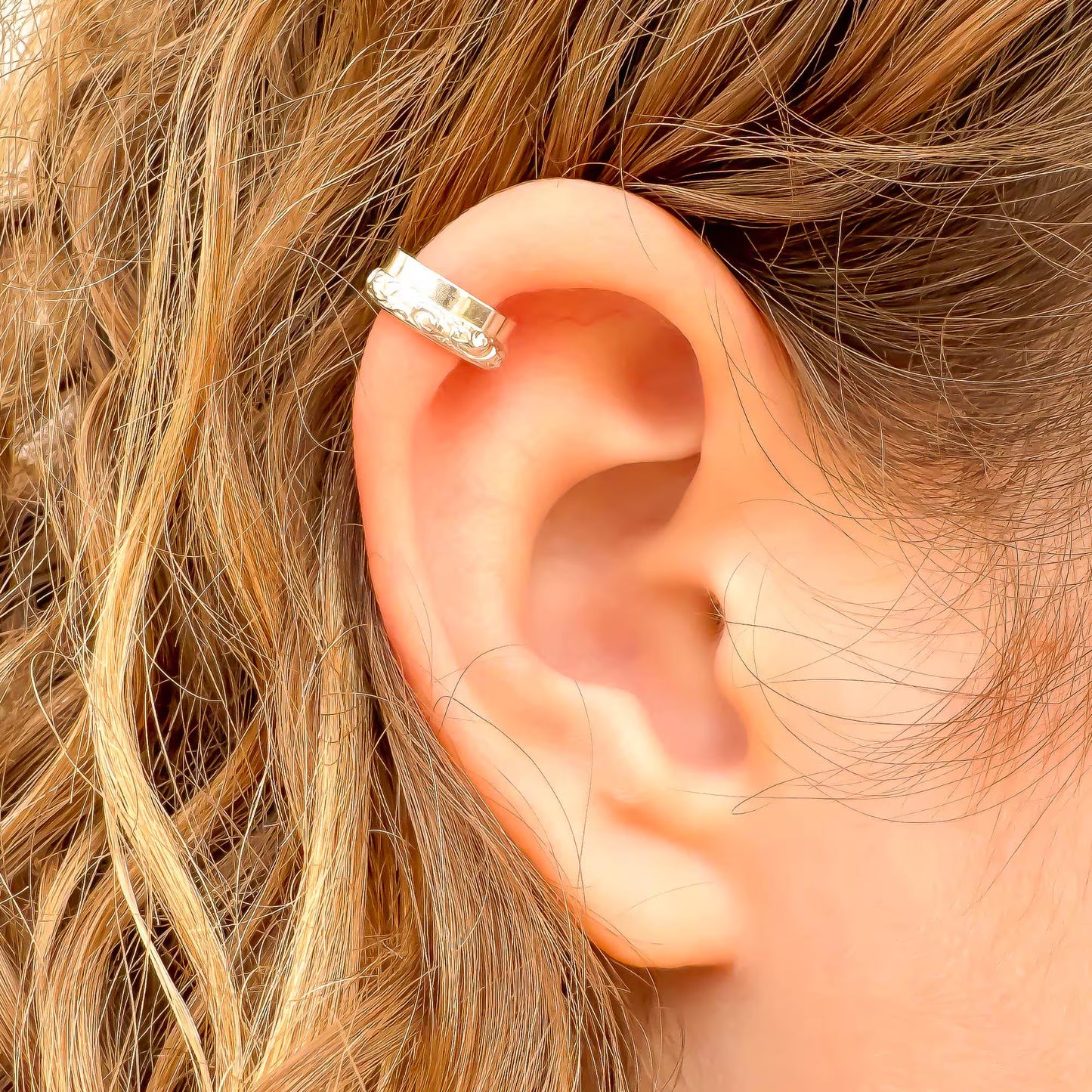 Half Swirl Mini Ear Cuff, Sterling Silver