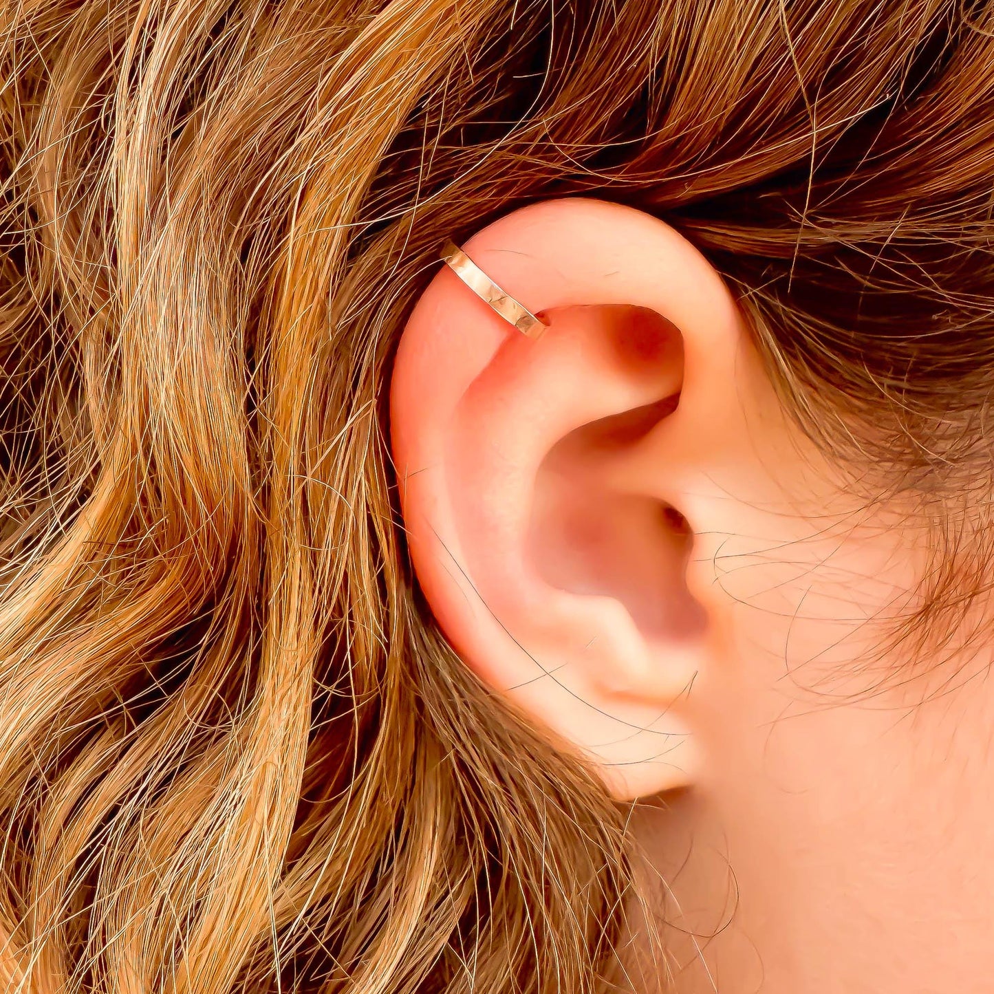 Square Edge Mini Ear Cuff, 14K Rose Gold Filled