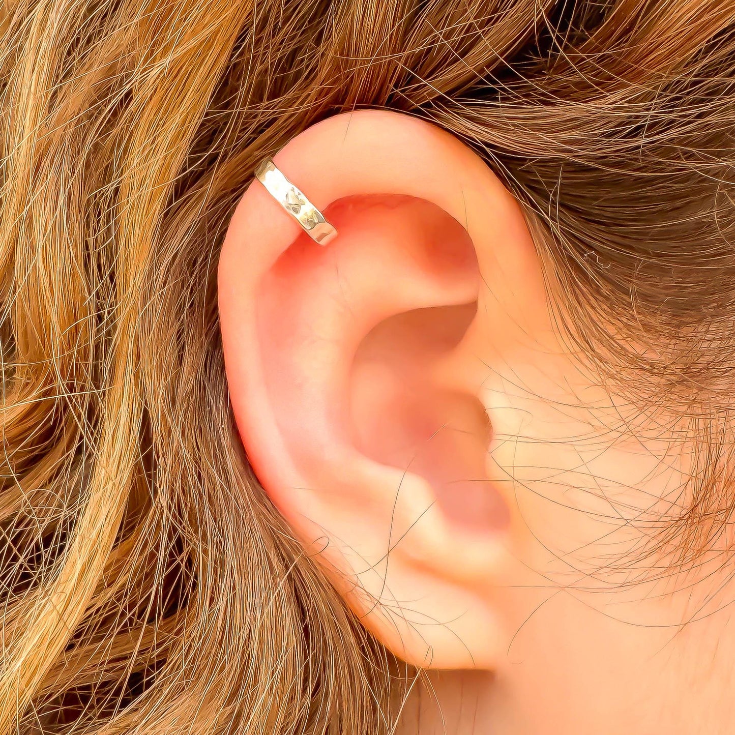 Subtle Textured Finish Mini Ear Cuff, Sterling Silver