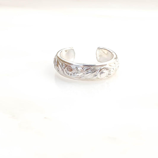 Leaf Swirl Conch Ear Cuff, Sterling Silver