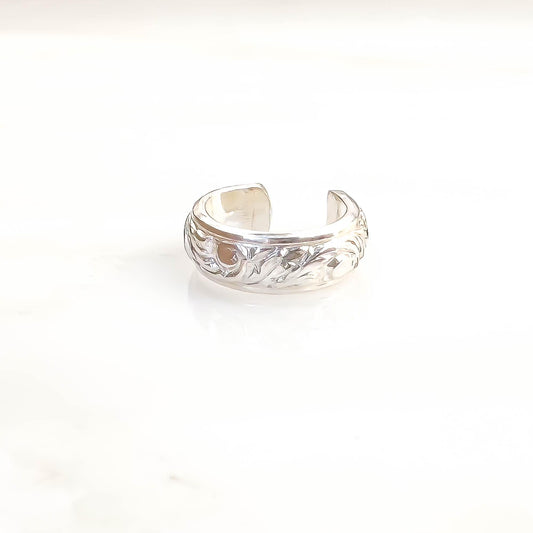 Leaf Swirl Mini Ear Cuff, Sterling Silver