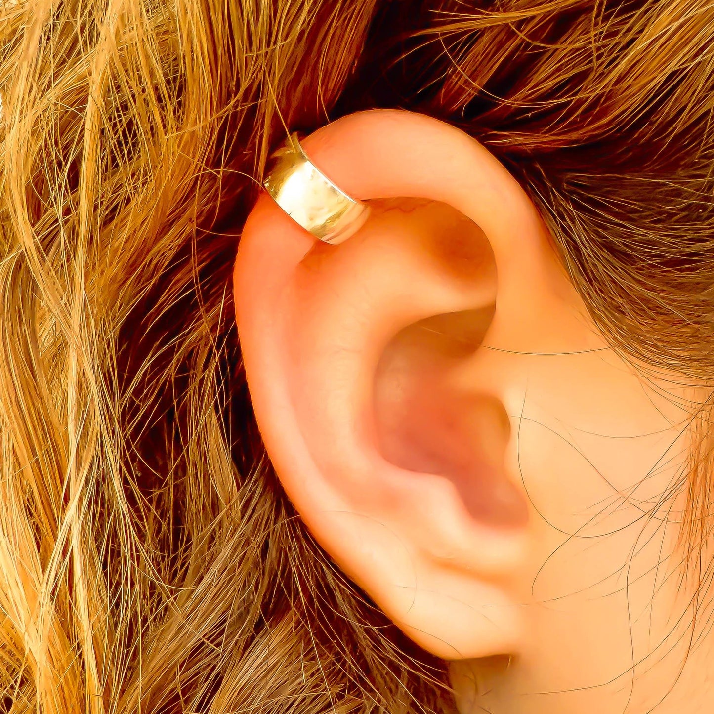 Thick Cartilage Ear Cuff, Sterling Silver