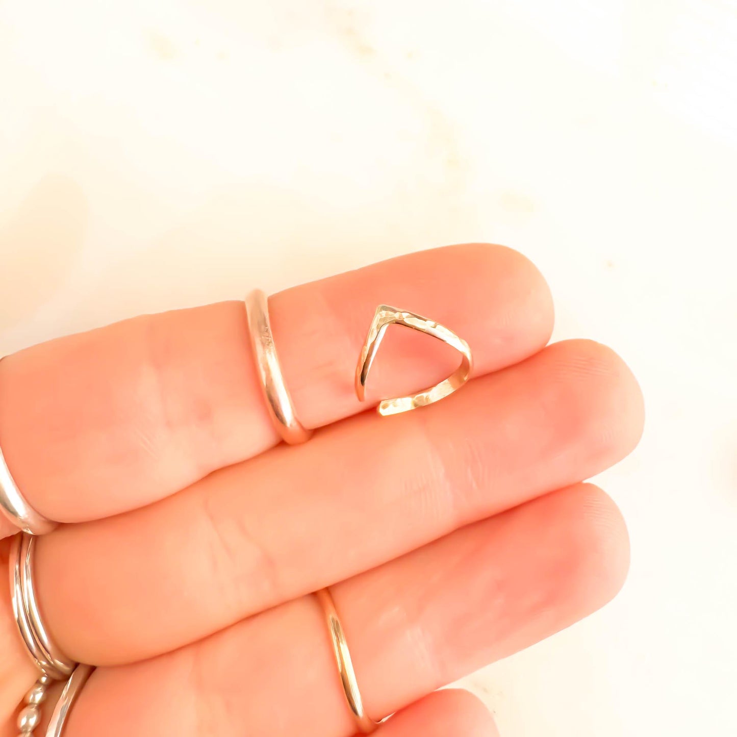 Hammered Chevron Conch Ear Cuff, 14K Gold Filled