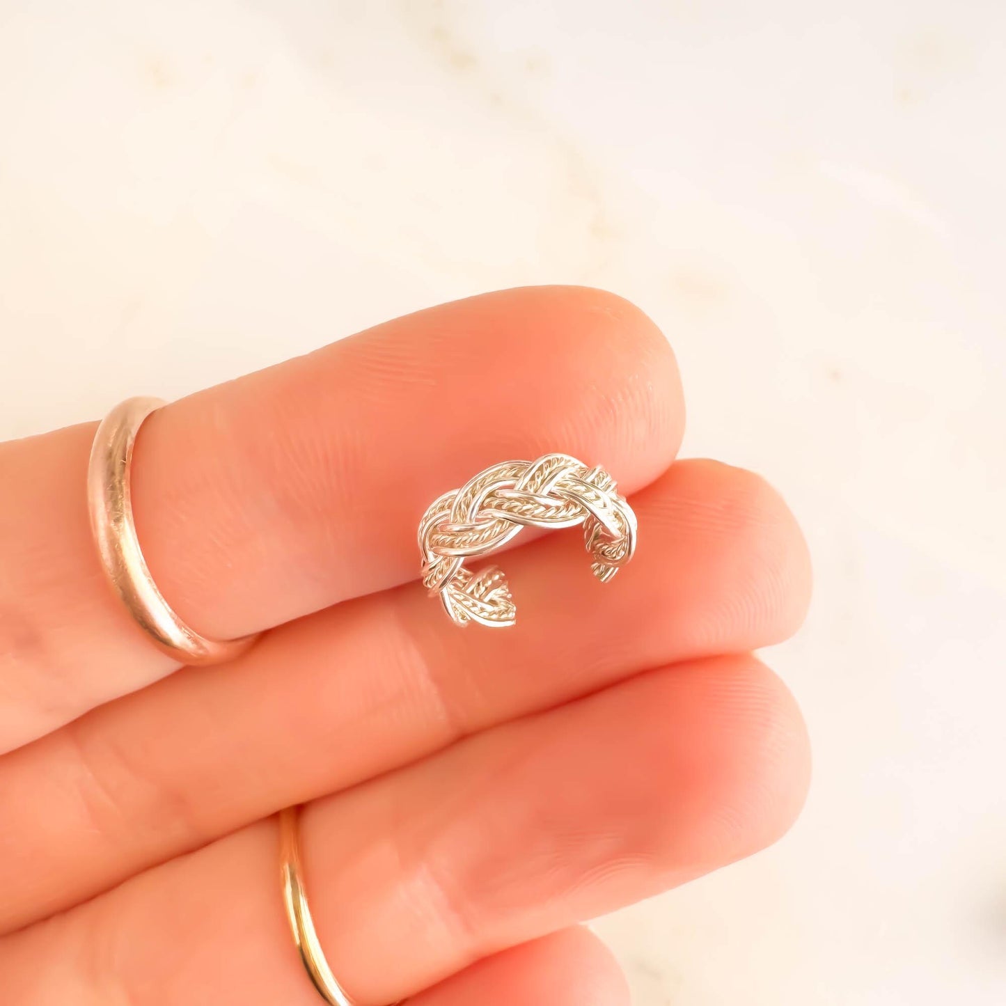 Braid Twist Conch Ear Cuff, Sterling Silver