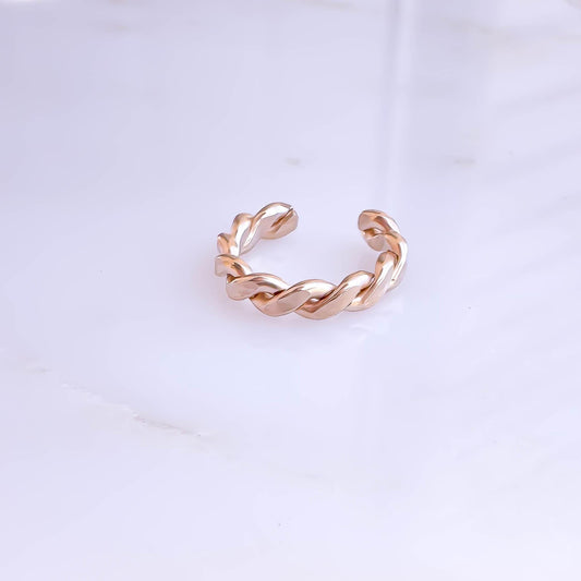 Conch Twist Ear Cuff, 14K Rose Gold Filled