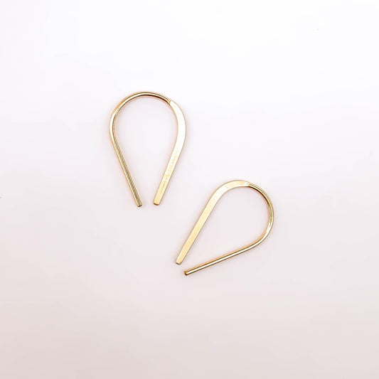 Bold Horseshoe Hoop Earrings, 14K Gold Filled or 925 Sterling Silver