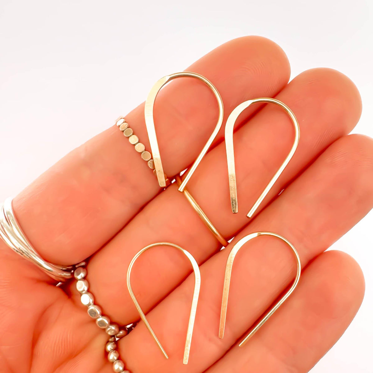 Bold Horseshoe Hoop Earrings, 14K Gold Filled or 925 Sterling Silver