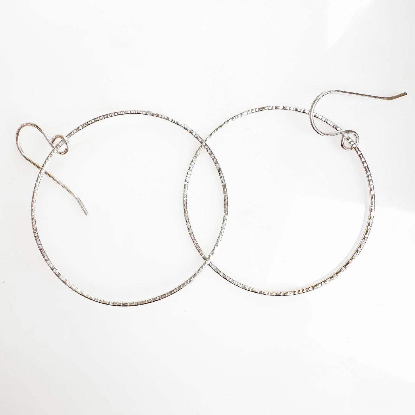 Big Forward Facing Hoop Earrings, 925 Sterling Silver