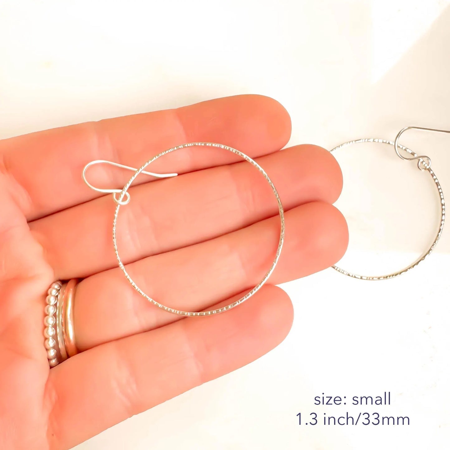Big Forward Facing Hoop Earrings, 925 Sterling Silver