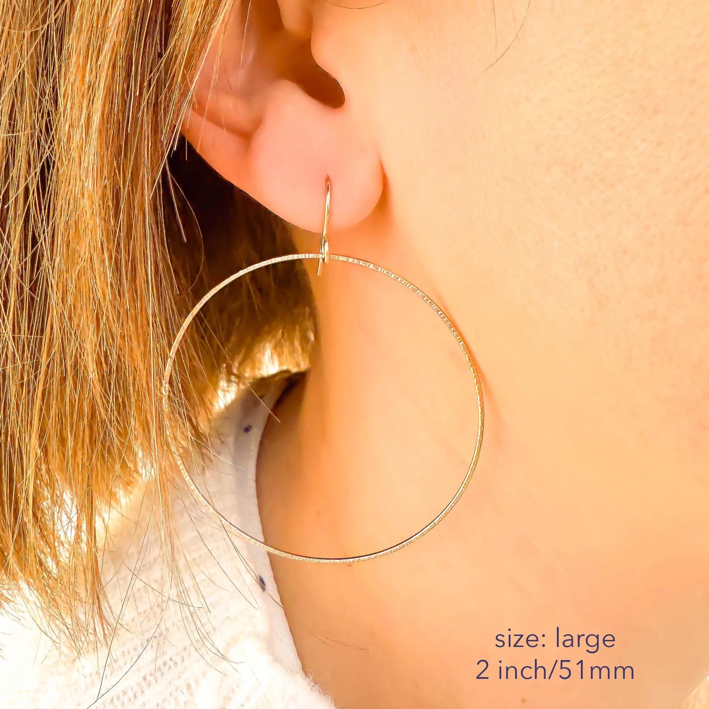 Big Forward Facing Hoops, 14K Gold Filled
