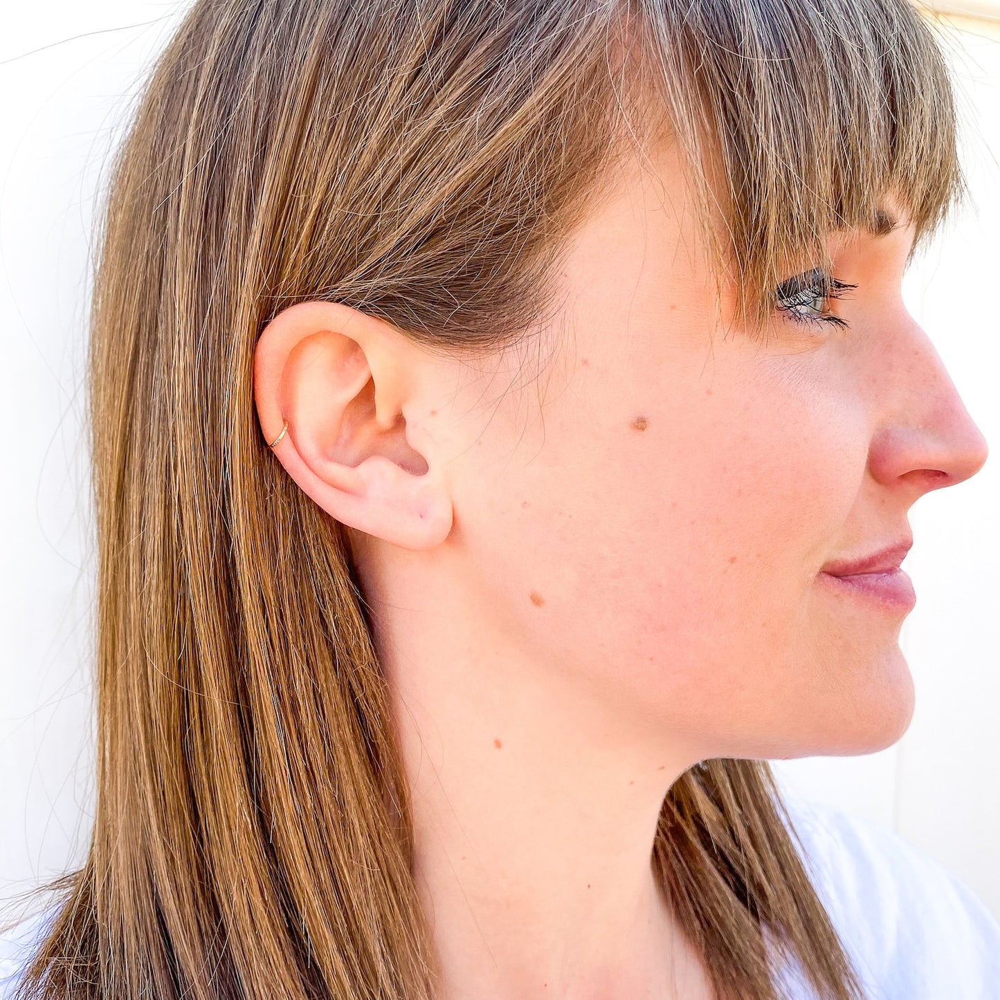 Helix Hammered Hoop Earring